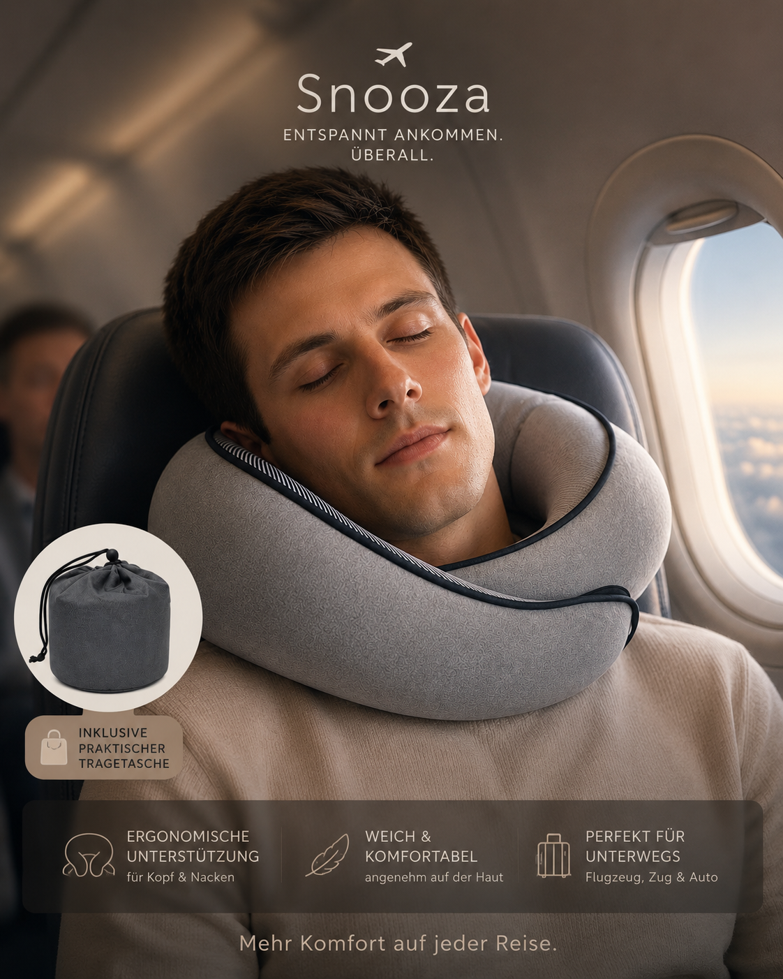 Snooza- Ergonomisches Nackenkissen für Reisen